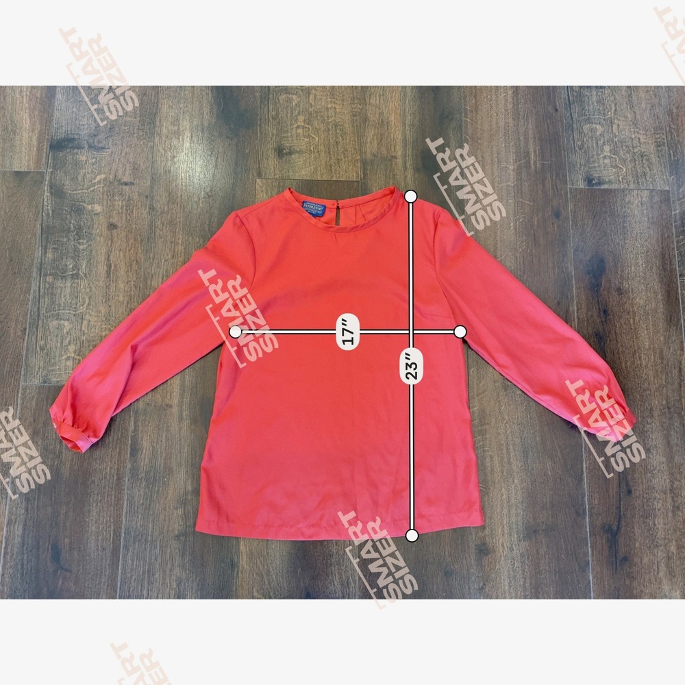 Pendleton‎ Womens Red/Orange Long Sleeve Round Neck Blouse Top Petite 4 EUC - Picture 8 of 8
